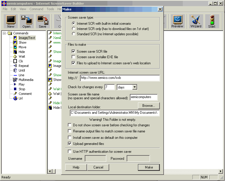 Internet ScreenSaver Builder v5.19