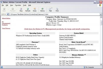 Belarc Advisor v9.8