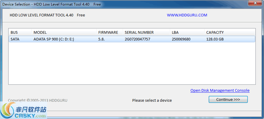 HDD Low Level Format Tool v4.43