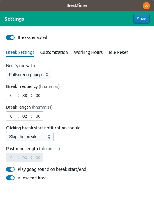 BreakTimer(休息提醒) v0.7.5.3