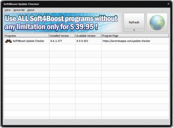 Soft4Boost Update Checker(应用程序更新软件) v7.6.9.809