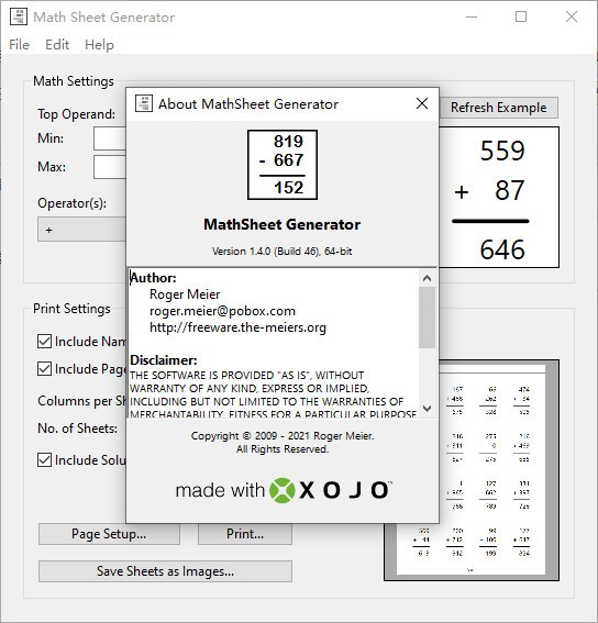 Math Sheet Generator(数学表格生成器) v1.4.3
